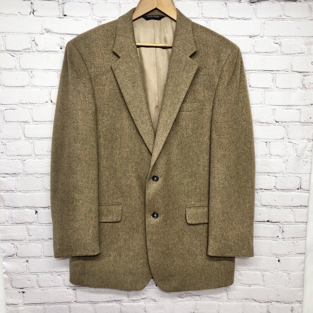 Jos. A. Bank Blazer Men's 43L Brown Soft 100% Camel Hair Two Button Suit Jacket